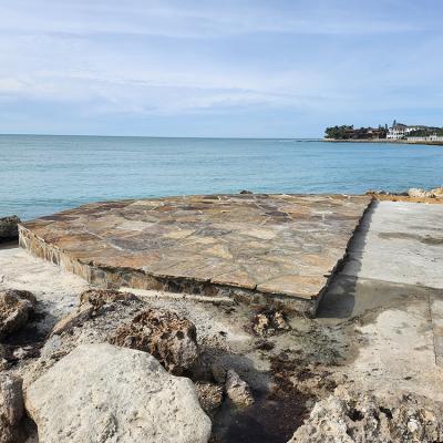 Beautiful stone and mortar pad overlooking Gulf of Mexico. 3